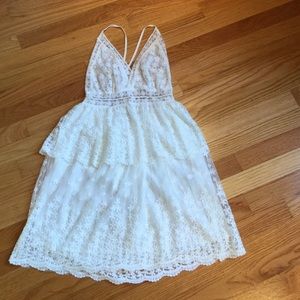 GLAMOROUS white lace dress. Bohemian. Festival